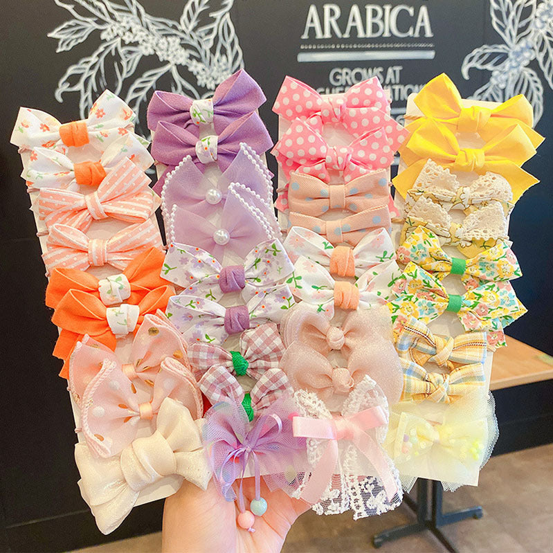 Fabric Flower Bow Does Not Hurt Hair Accessories Cute Hair Rings