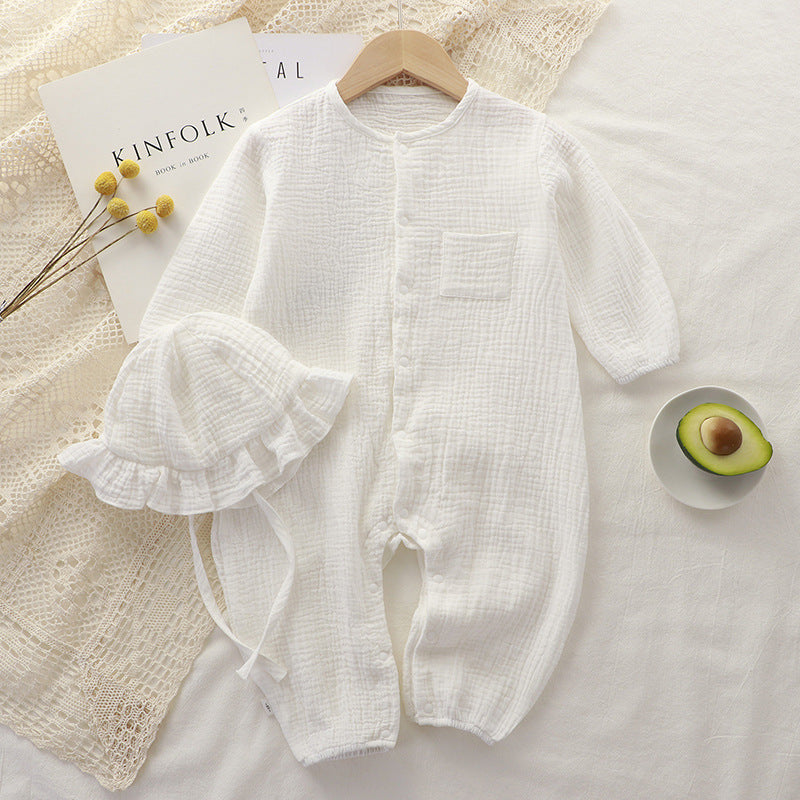 baby jumpsuit with cap