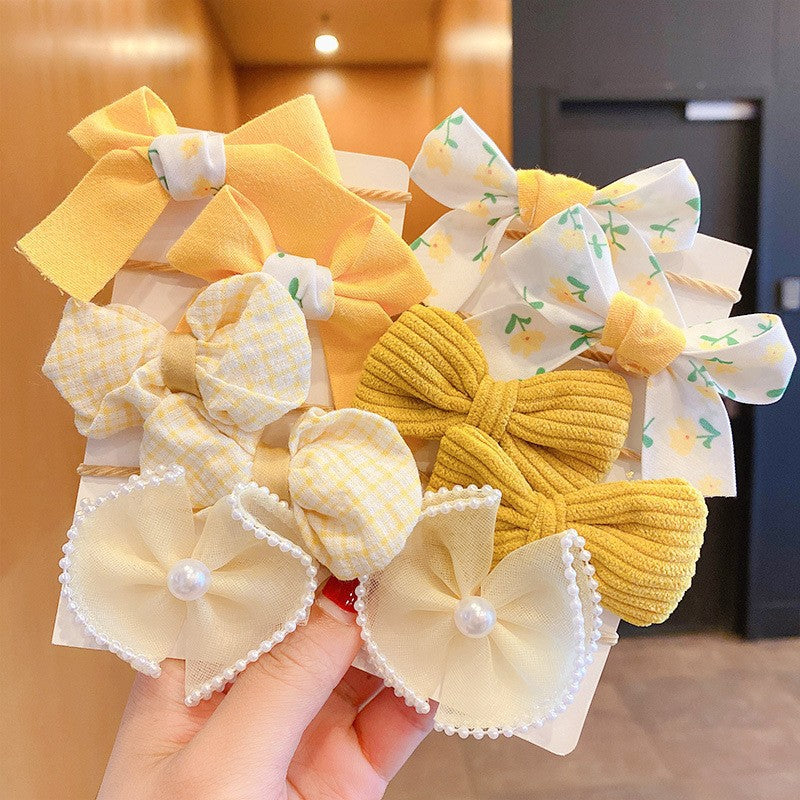 Fabric Flower Bow Does Not Hurt Hair Accessories Cute Hair Rings