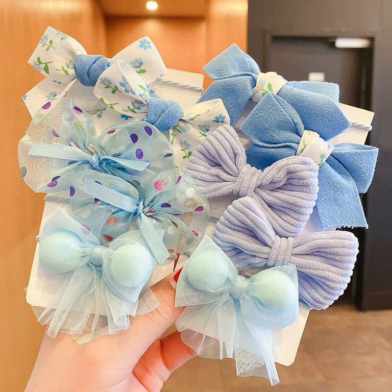 Fabric Flower Bow Does Not Hurt Hair Accessories Cute Hair Rings