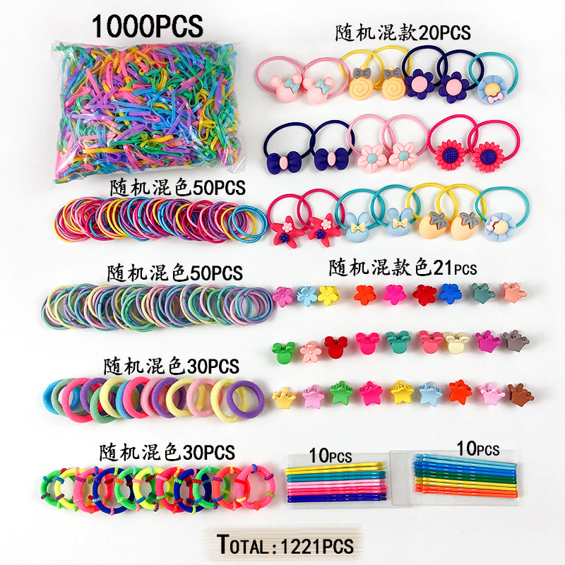 Children's Headwear Hairpin Hairpin Combination Set Gift Box Baby's Hairband Girls' Side Clip Hair Accessories Girls' Princess Hair Rope