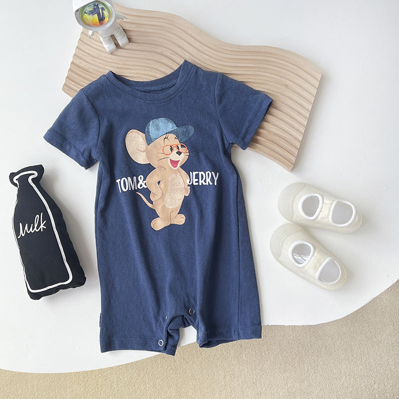 Infant's Jumpsuit Summer Short-sleeved Baby Clothes Super Cute Summer Wear Thin Ha-ha Outfit