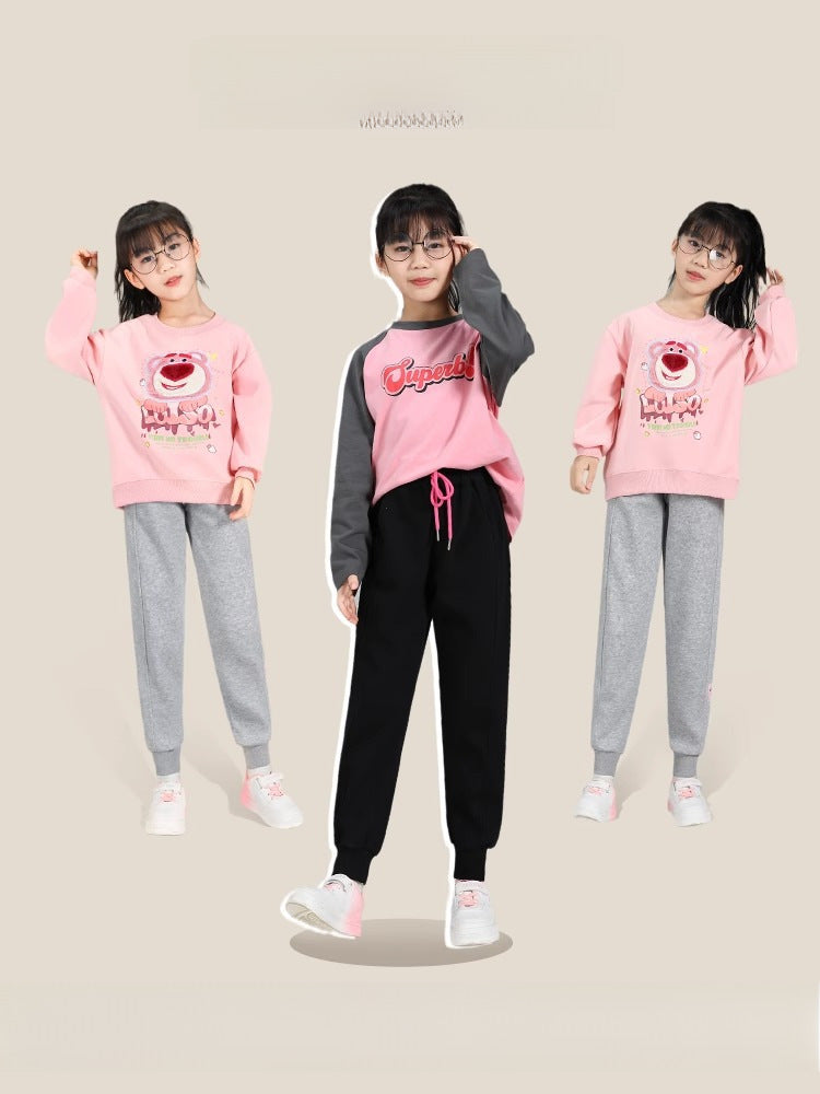 Girls' Sports Pants Casual Trousers Fleece-Lite Pants Sweatpants Girls' Spring Wear