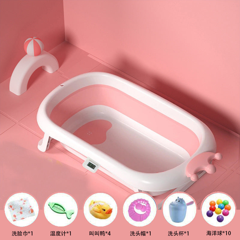 Baby Bath Tub Baby Folding Tub Newborn Children Sitting And Lying Household Large Bath Tub Children's Products