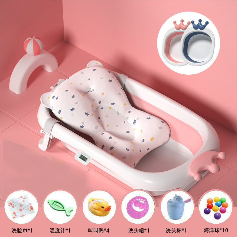 Baby Bath Tub Baby Folding Tub Newborn Children Sitting And Lying Household Large Bath Tub Children's Products