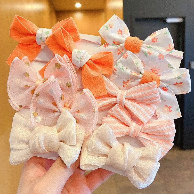 Fabric Flower Bow Does Not Hurt Hair Accessories Cute Hair Rings