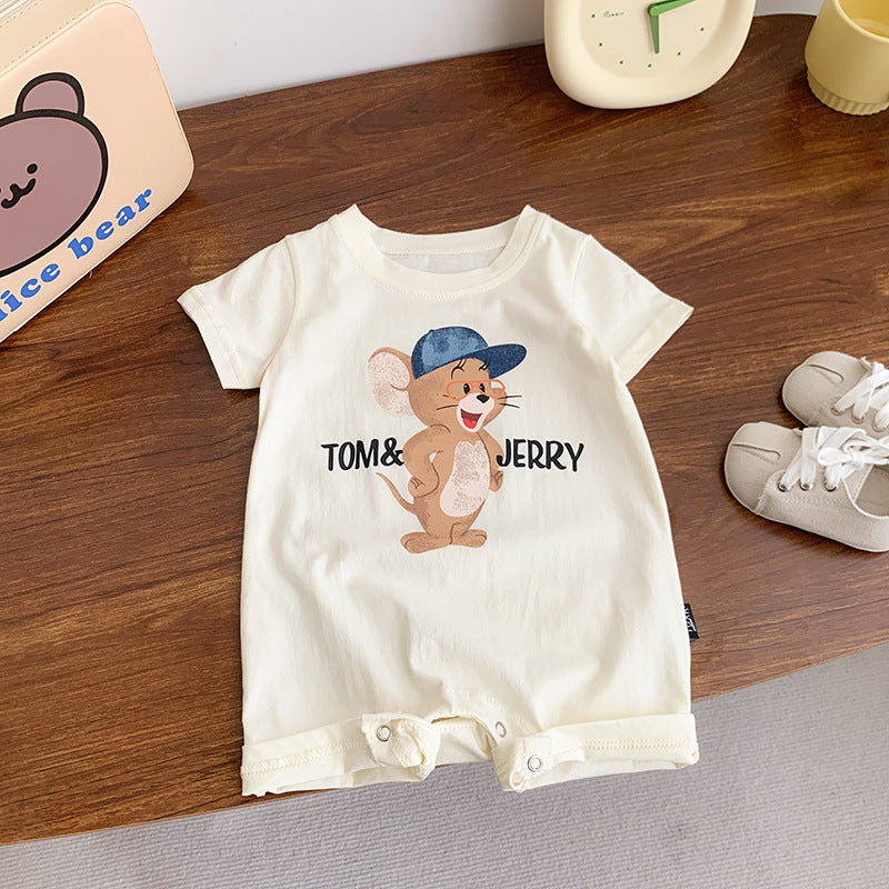 Infant's Jumpsuit Summer Short-sleeved Baby Clothes Super Cute Summer Wear Thin Ha-ha Outfit