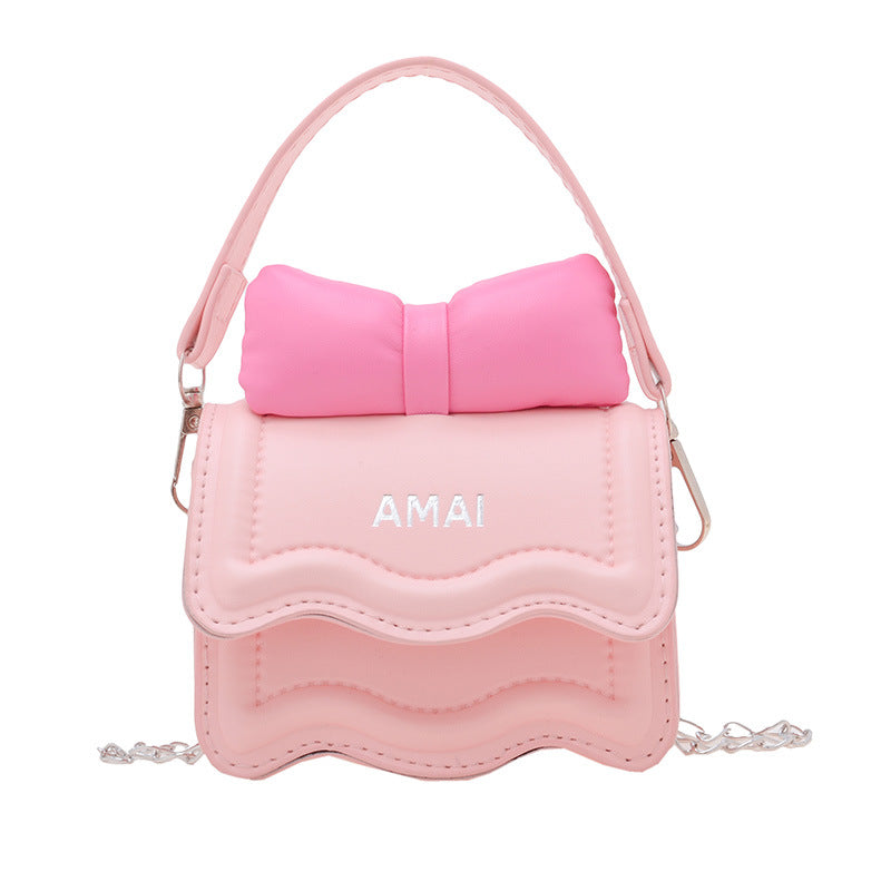 Bow Shoulder Bag Girls' Handbag Princess Style Messenger Bag Mini Outdoor Portable Small Bag