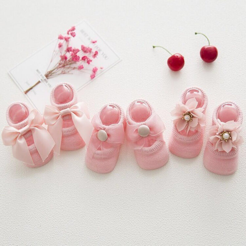 Baby Shoes 0-6 Months Baby Socks Summer Thin Lace Cotton Spring And Autumn Loose Mouth Not Feet