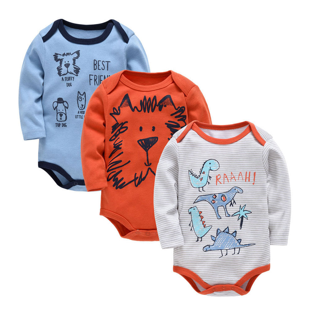 Baby Jumpsuit Three-piece Suit Spring And Autumn New Product Cartoon Long-sleeved