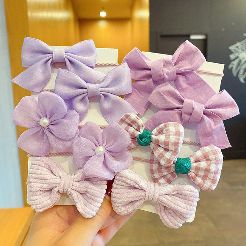 Fabric Flower Bow Does Not Hurt Hair Accessories Cute Hair Rings