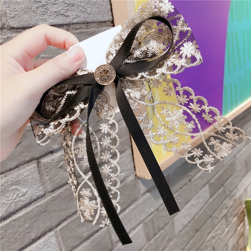 New Lace Bow Barrettes Women