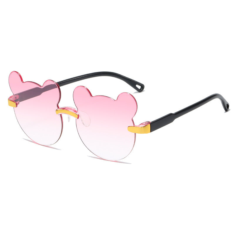 Children's Glasses Sunglasses UV Protection For Boys And Girls Fashion Cute Baby Bear Ears Sunglasses Modeling Photo