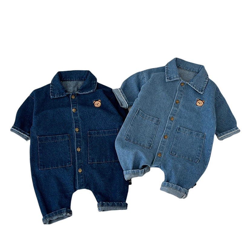 Denim Jumpsuit Infant Spring Super Cute Outing Romper Baby Clothes Spring And Autumn