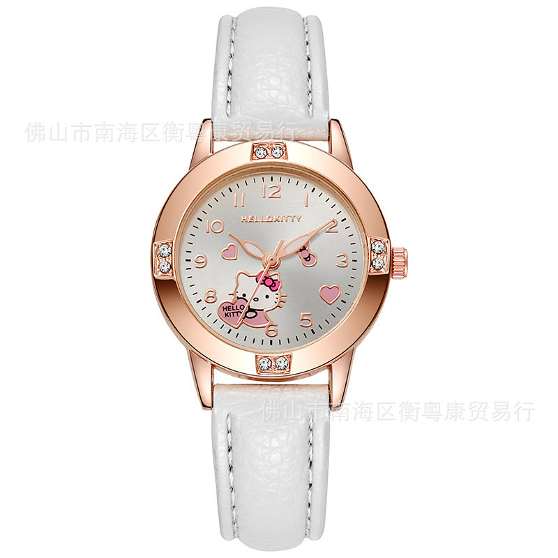 Rose Gold Diamond Belt Children's Watch Student Girls