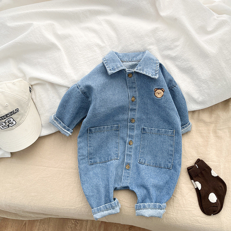 Denim Jumpsuit Infant Spring Super Cute Outing Romper Baby Clothes Spring And Autumn