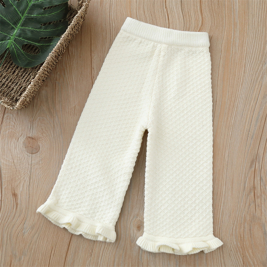 Knitted Wide Leg Pants Wool Pants Casual Trousers