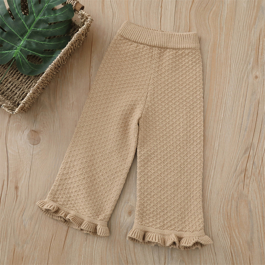 Knitted Wide Leg Pants Wool Pants Casual Trousers