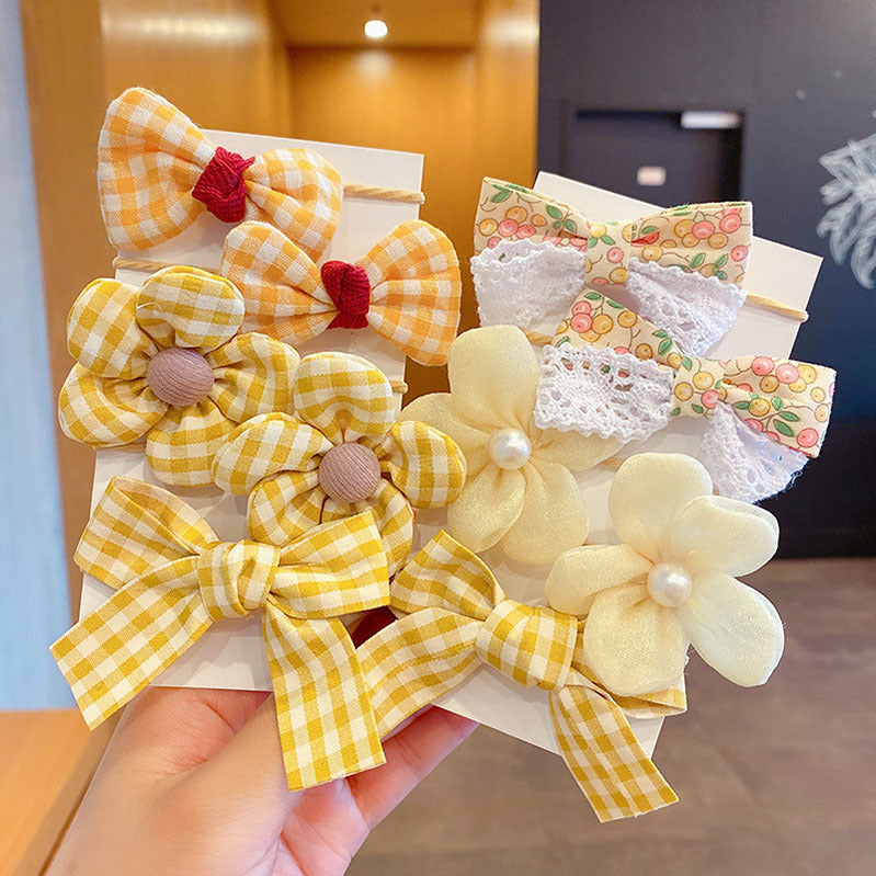 Fabric Flower Bow Does Not Hurt Hair Accessories Cute Hair Rings