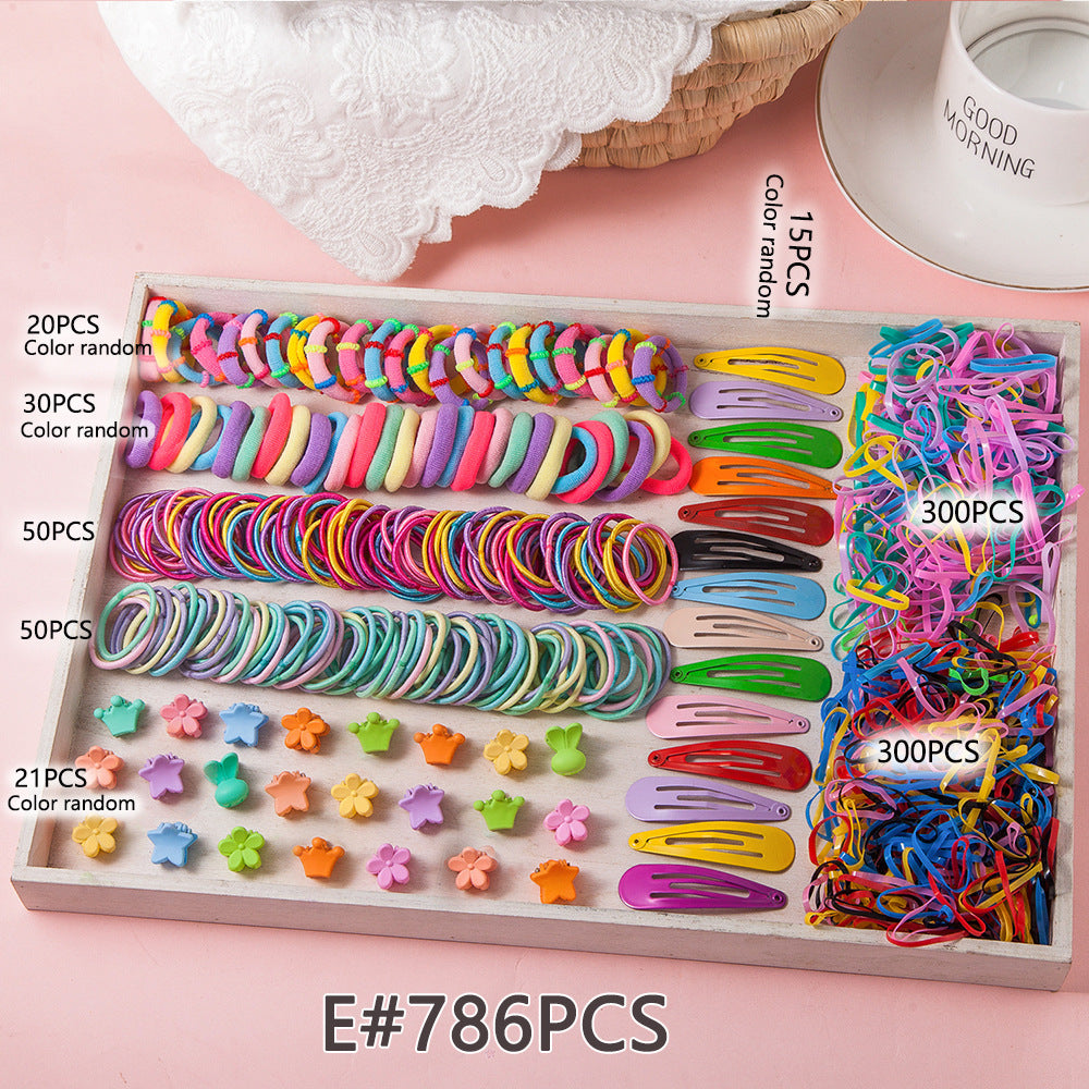 Children's Headwear Hairpin Hairpin Combination Set Gift Box Baby's Hairband Girls' Side Clip Hair Accessories Girls' Princess Hair Rope