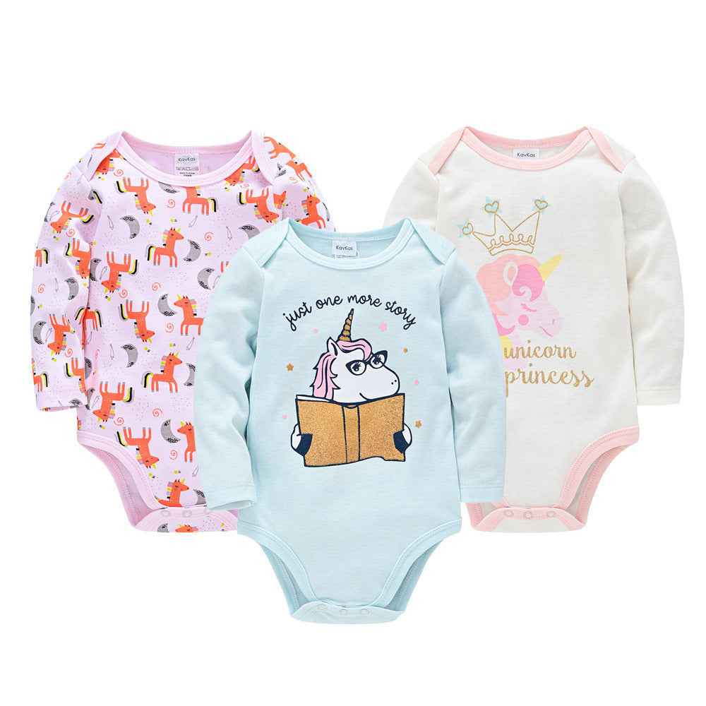 Baby Jumpsuit Three-piece Suit Spring And Autumn New Product Cartoon Long-sleeved