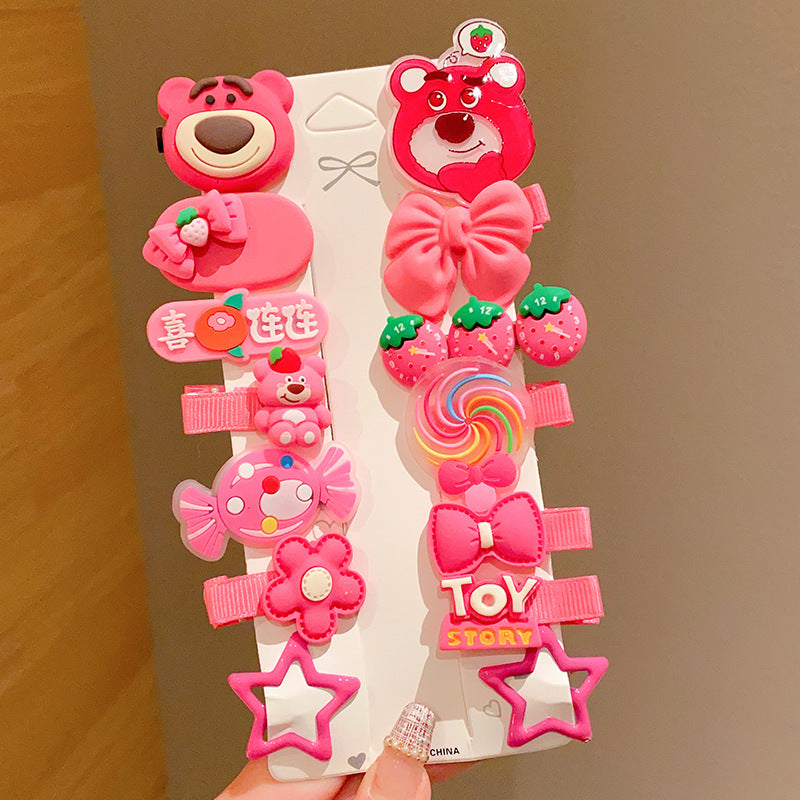 Hairpin Cute Baby Broken Hair BB Clip Strawberry Bear Hairpin Little