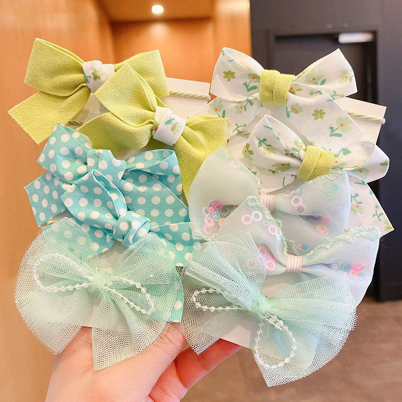 Fabric Flower Bow Does Not Hurt Hair Accessories Cute Hair Rings