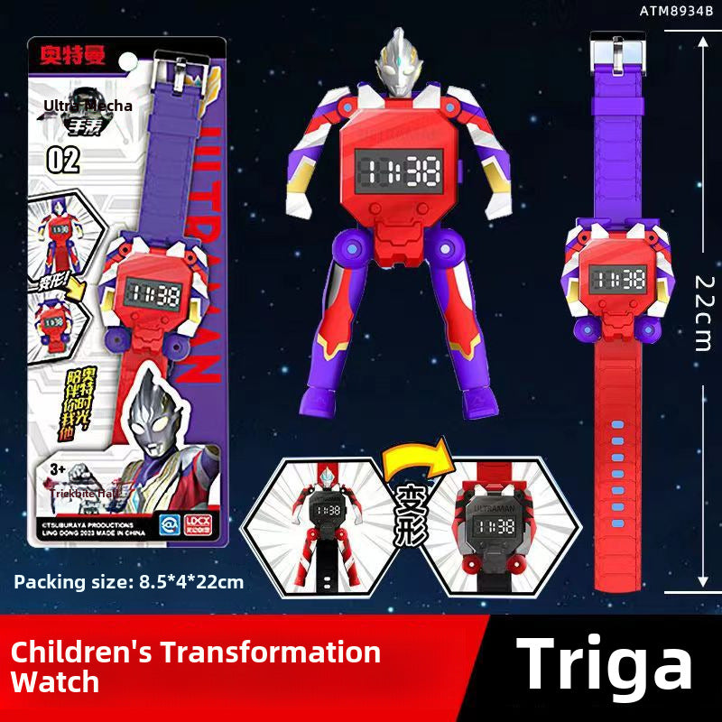 Genuine Smart Ultraman Watch Q Mecha Deformation Children Boys Girls Ultraman Hero Watch Toy