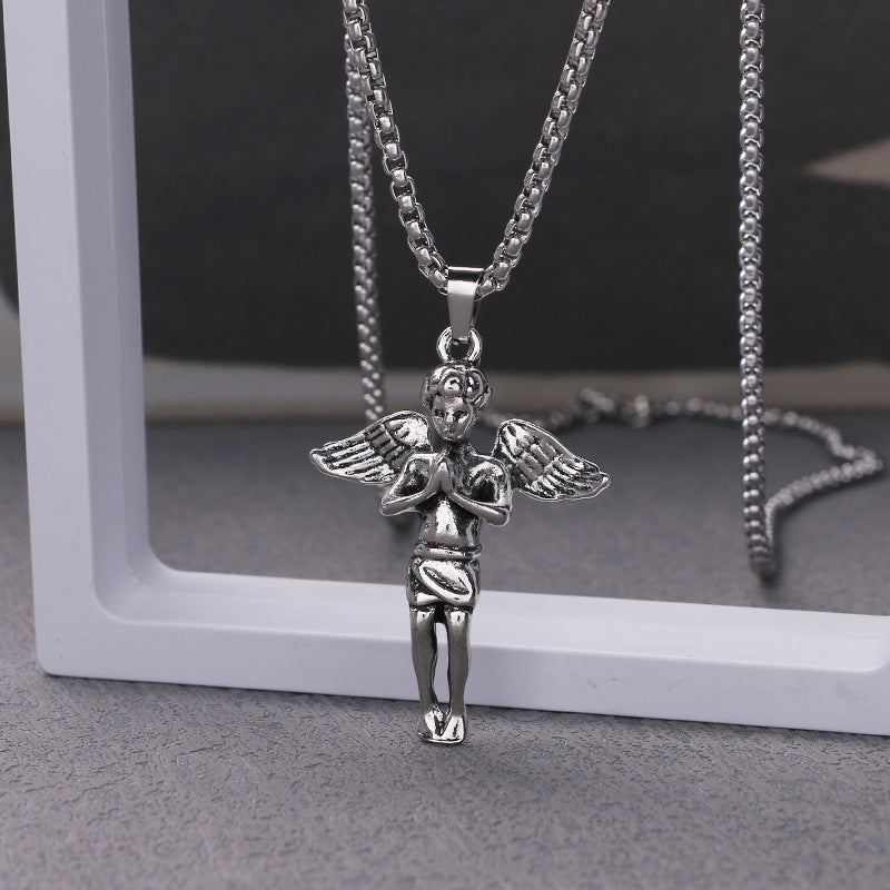 Steel Hip-hop Necklace Children's Fashion Hip-hop Catwalk Necklace Chain Stainless Steel Accessories