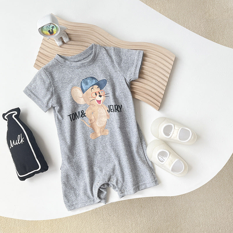 Infant's Jumpsuit Summer Short-sleeved Baby Clothes Super Cute Summer Wear Thin Ha-ha Outfit