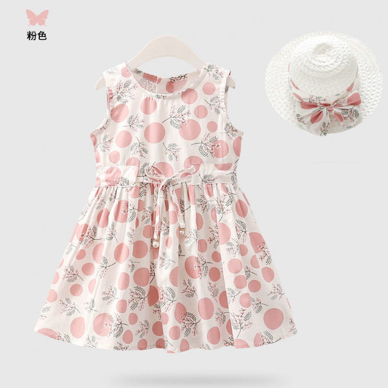 Girls Dress Pure Cotton Baby Girl Vest Dress Princess Dress Children