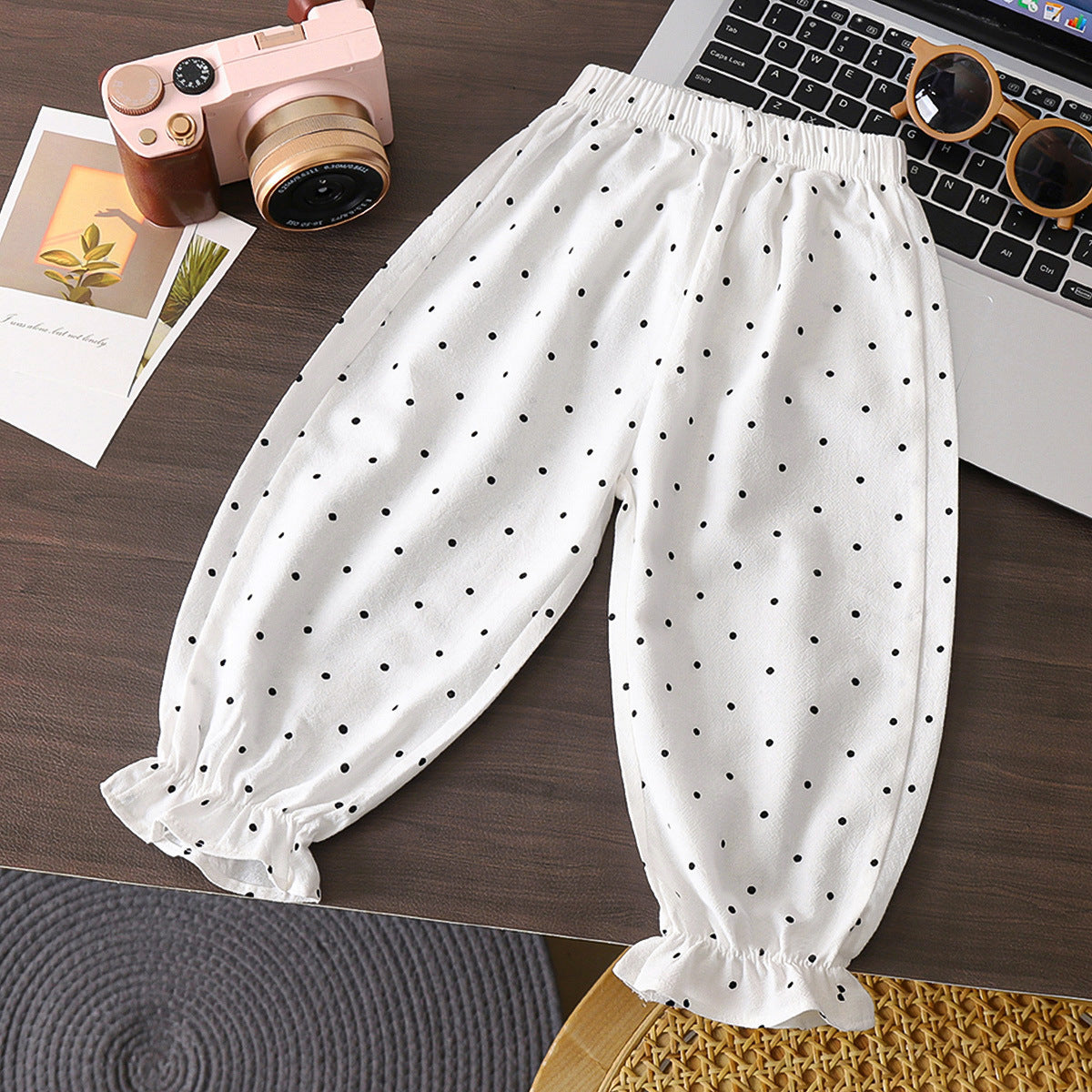 Cotton Baby Girl Anti-mosquito Pants Dot Bloomers Cool And Comfortable