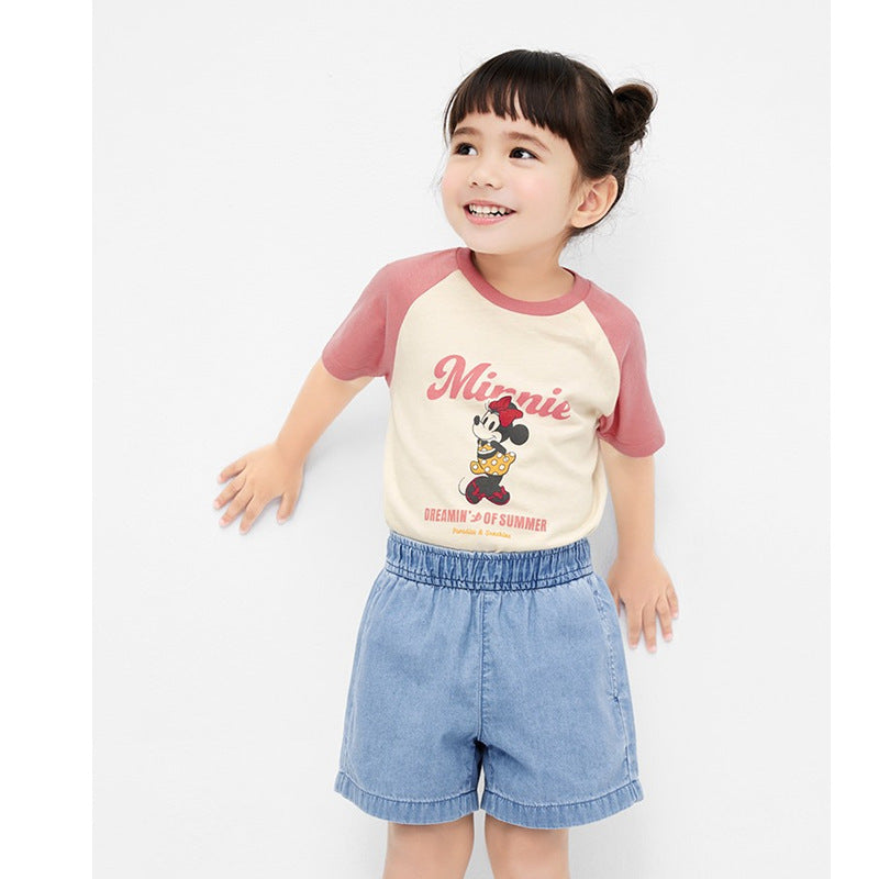 T-shirt Short Sleeve Cartoon Cotton T-shirt 1-8 Years Old Children's Round Neck Half Sleeve Bottoming Shirt