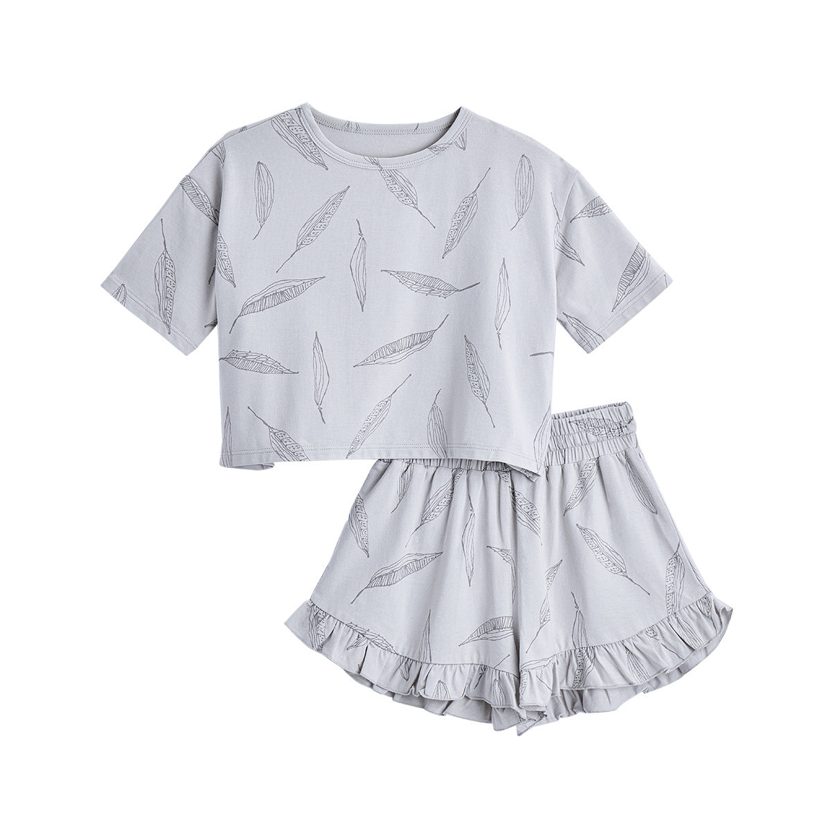 Bamboo Fiber Children Homewear Short Sleeve Shorts Suit Soft Breathable Summer Baby Air Conditioning Clothes