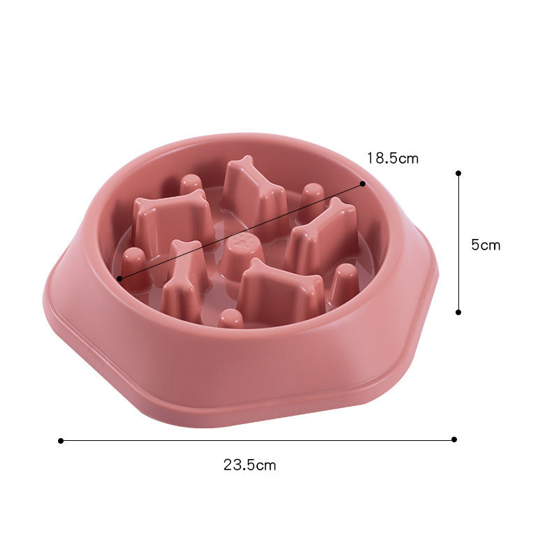 Pet Dog Feeder Pet Bowl Anti-choking Dog Bowl Dog Basin Bone Type Anti-overturning Slow Food Bowl Spot Wholesale