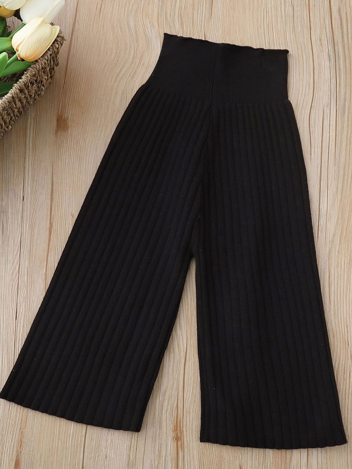 Knitted Wide Leg Pants Wool Pants Casual Trousers