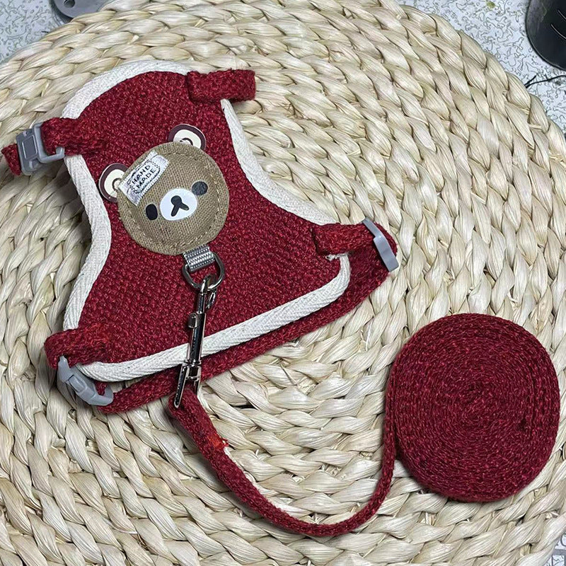 Dog Traction Rope Vest Teddy Bitter Small Dog Chest Strap Cat Walking Rabbit Rope Chain Pet Supplies dog belt