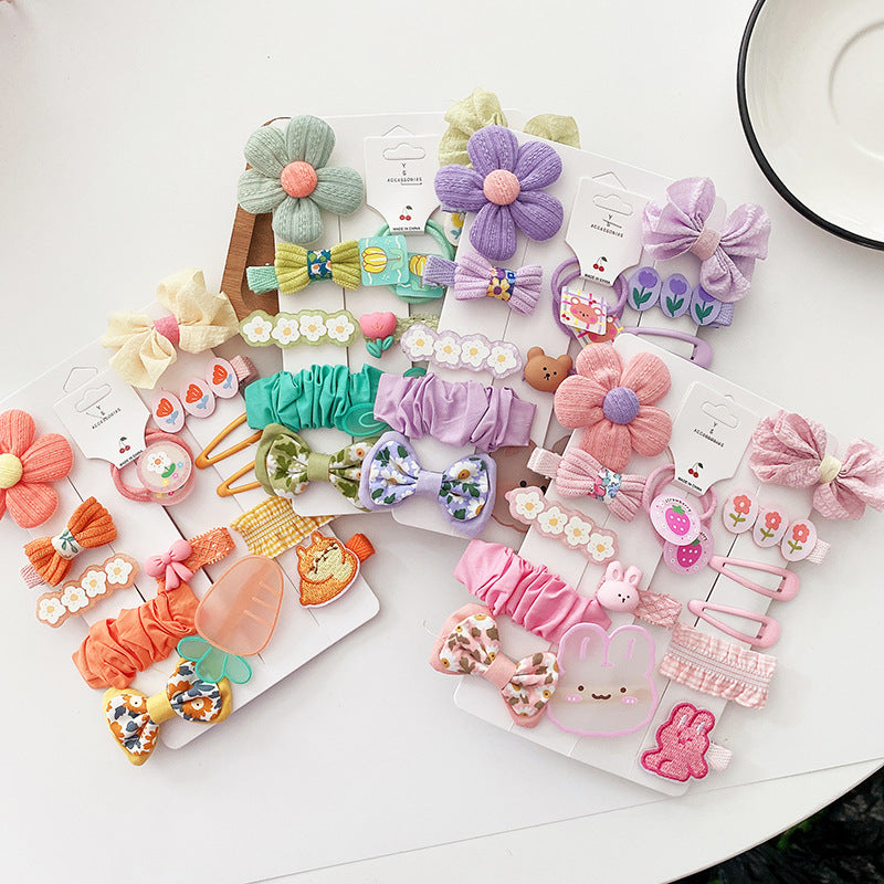 15 All-inclusive Hair Clips Wild Bow Little Princess Side Clip Hair Accessories