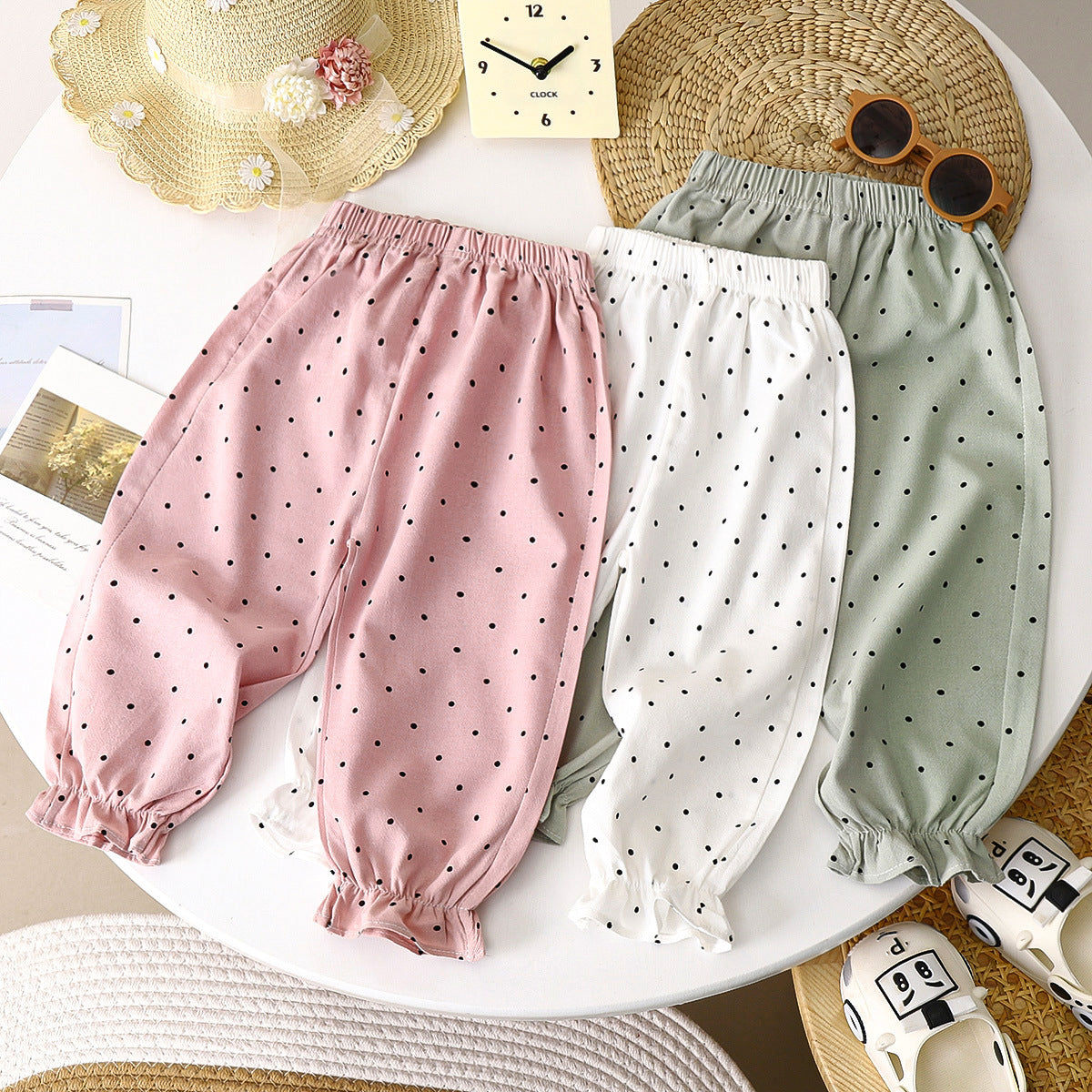 Cotton Baby Girl Anti-mosquito Pants Dot Bloomers Cool And Comfortable