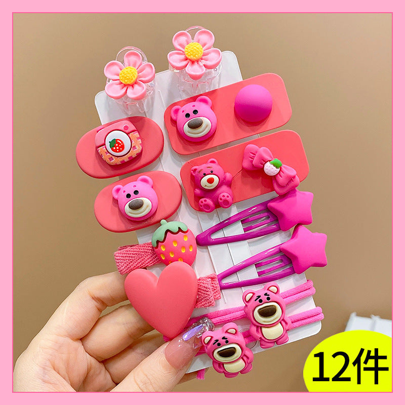 Hairpin Cute Baby Broken Hair BB Clip Strawberry Bear Hairpin Little