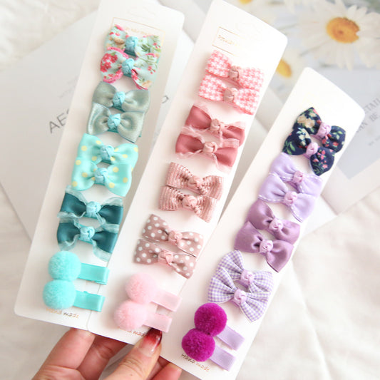 Hair Accessories Baby Basic Bow Hairpin 10 Pieces