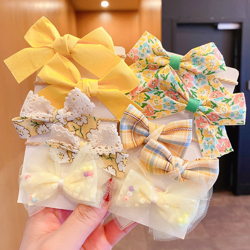 Fabric Flower Bow Does Not Hurt Hair Accessories Cute Hair Rings