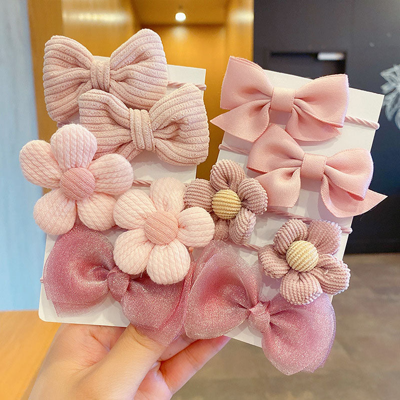 Fabric Flower Bow Does Not Hurt Hair Accessories Cute Hair Rings