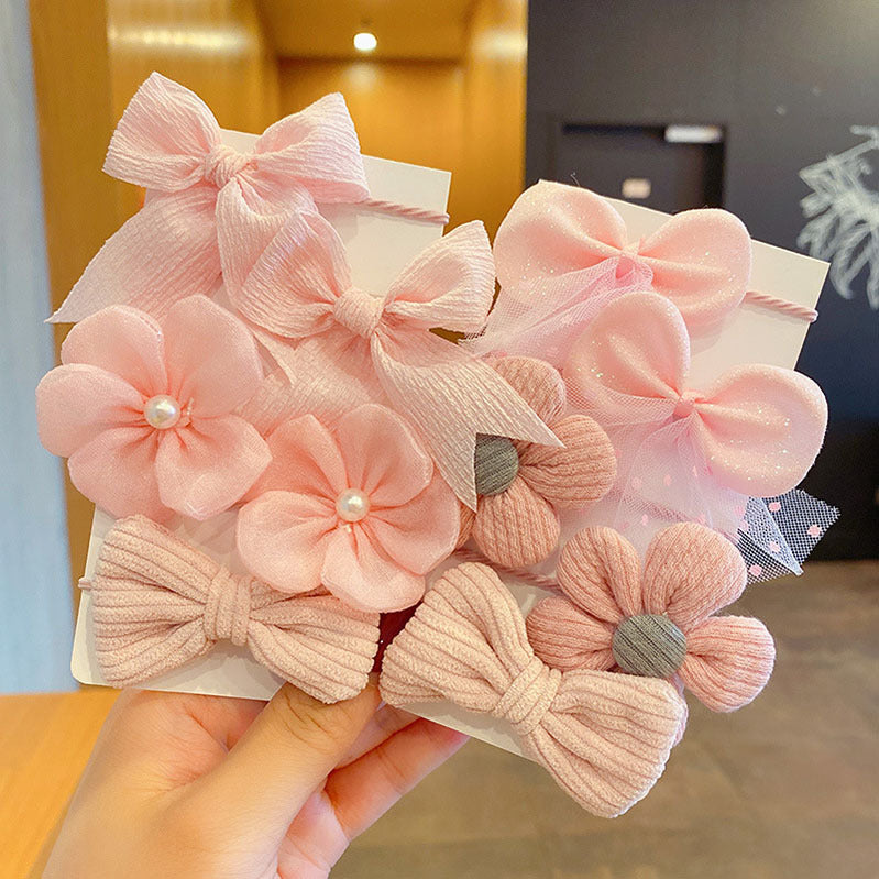 Fabric Flower Bow Does Not Hurt Hair Accessories Cute Hair Rings