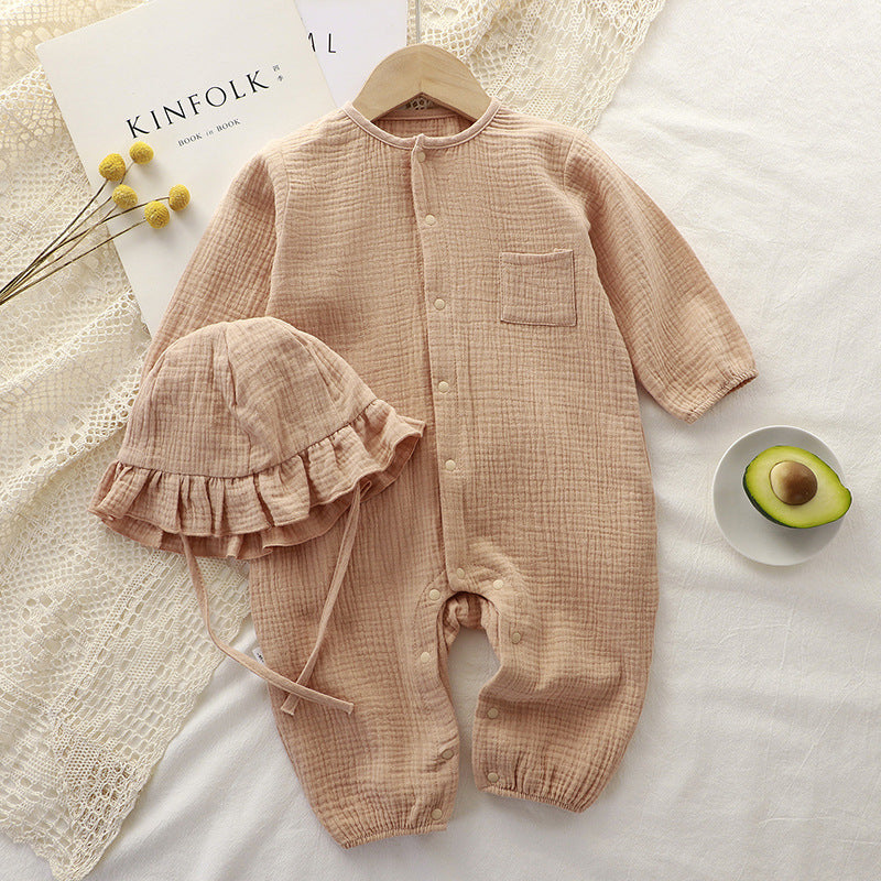 baby jumpsuit with cap