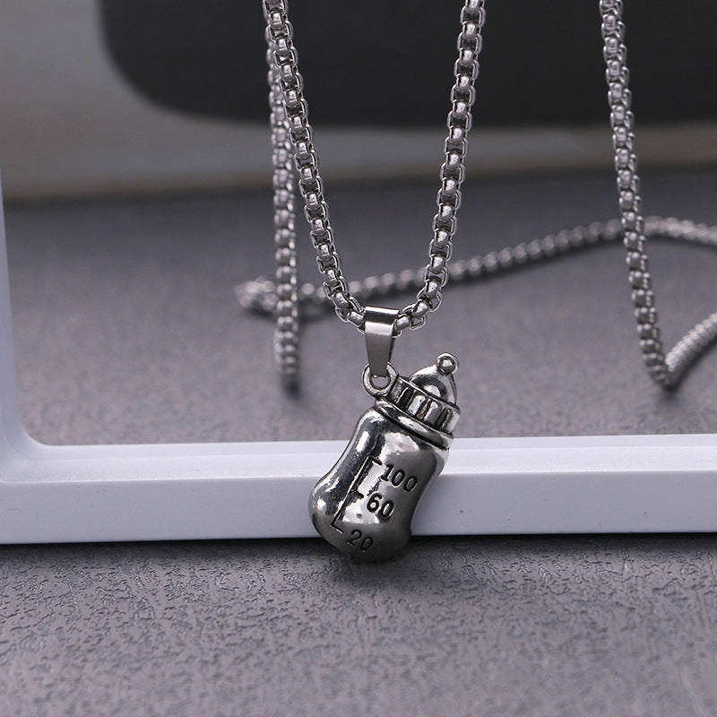 Steel Hip-hop Necklace Children's Fashion Hip-hop Catwalk Necklace Chain Stainless Steel Accessories