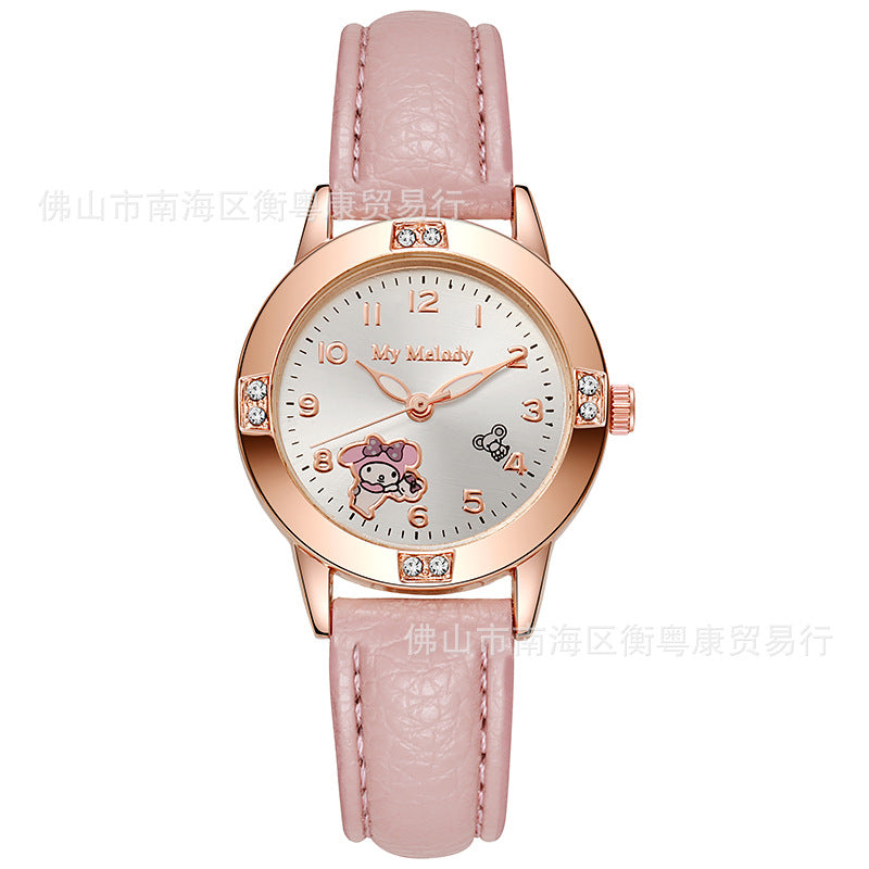 Rose Gold Diamond Belt Children's Watch Student Girls