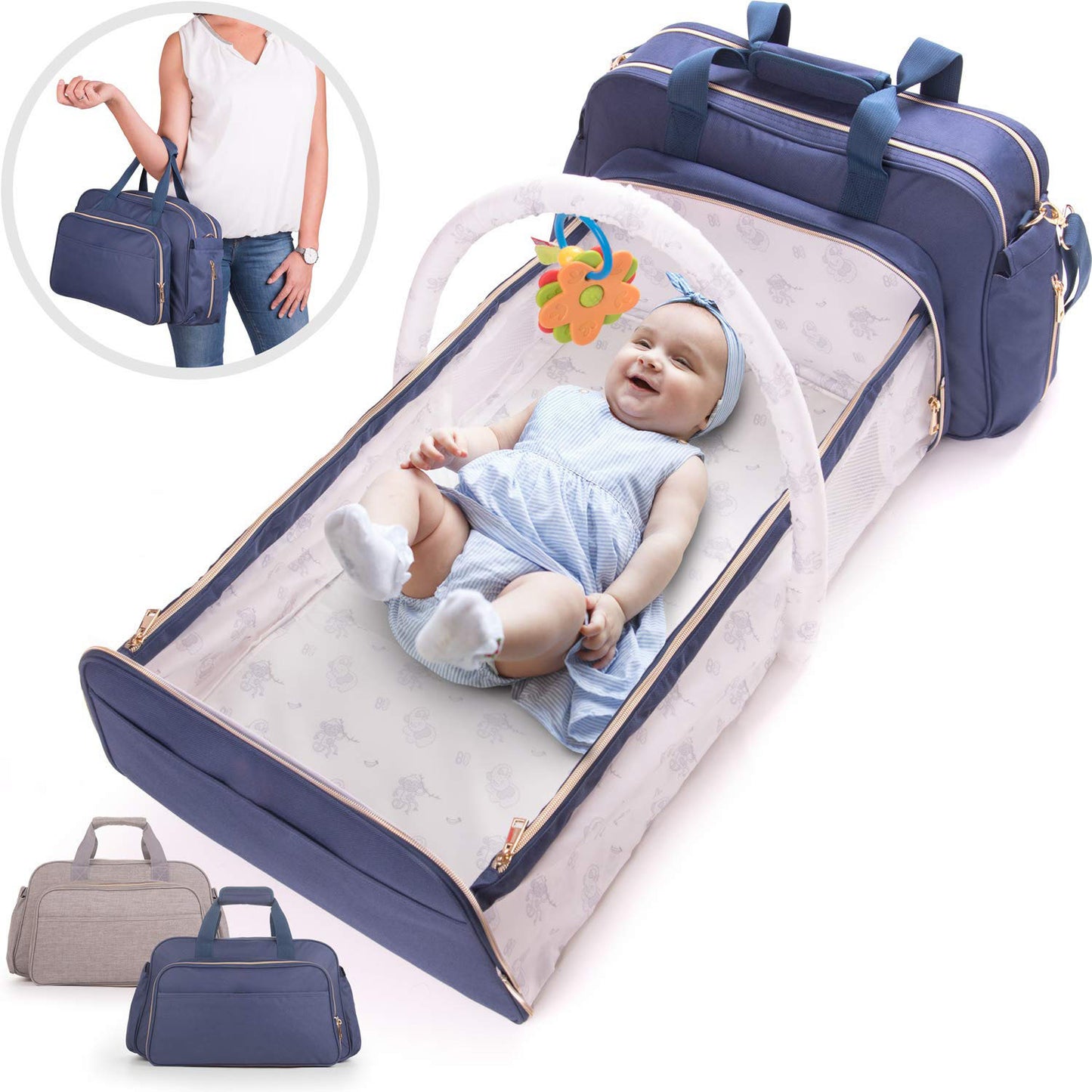 Diaper Bag Backpack Foldable Baby Bed Waterproof (BABY BAG )