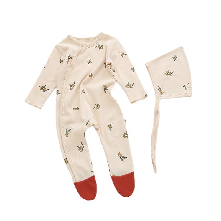 Baby Cotton Footwear Pajamas Baby Long-sleeved One-piece Newborn Baby Romper