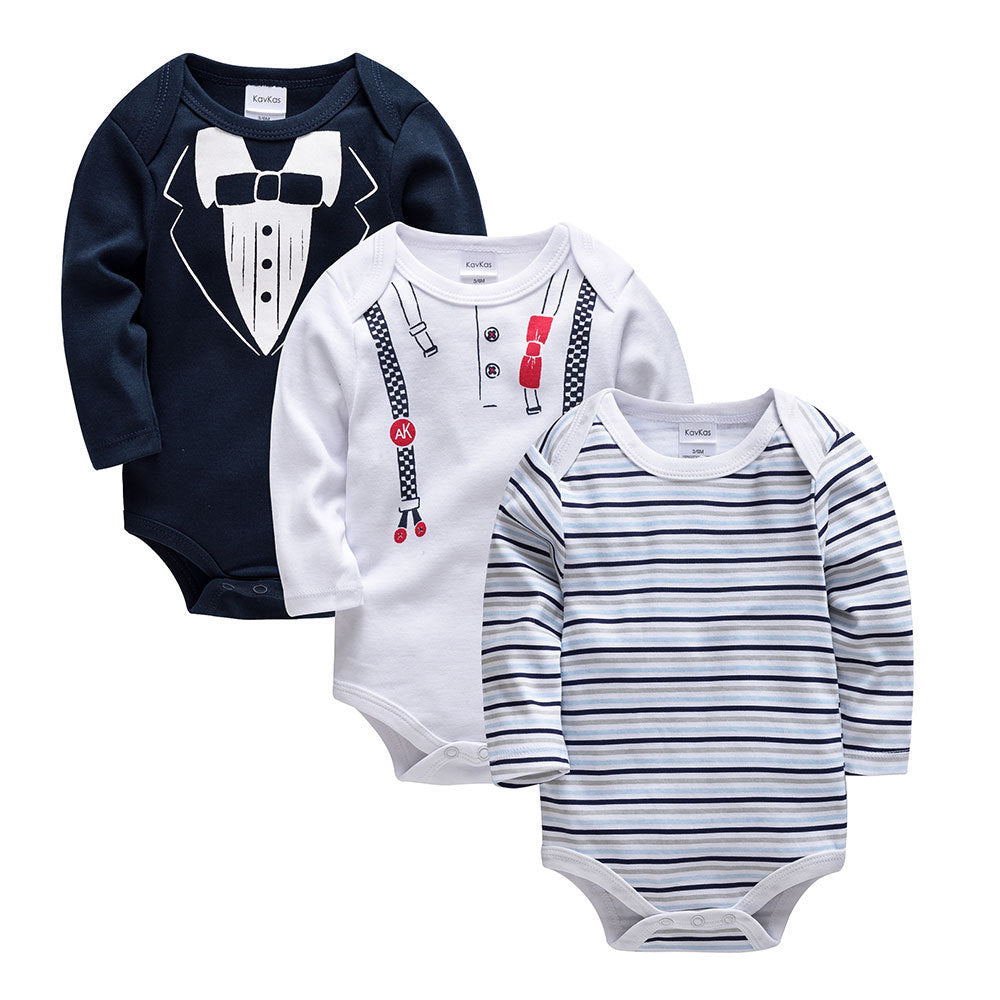 Baby Jumpsuit Three-piece Suit Spring And Autumn New Product Cartoon Long-sleeved